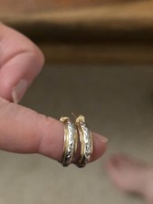 White And Yellow Gold Hoop