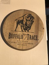 Buffalo Trace Bourbon Barrel Top Wood Sign Kentucky Whiskey