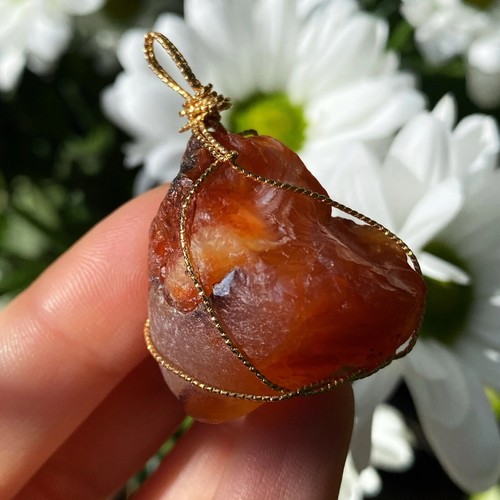 Carnelian wire wrapped - carnelian, crystal