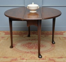 Superb George II Mahogany Pad Foot Drop-Leaf Dining Table