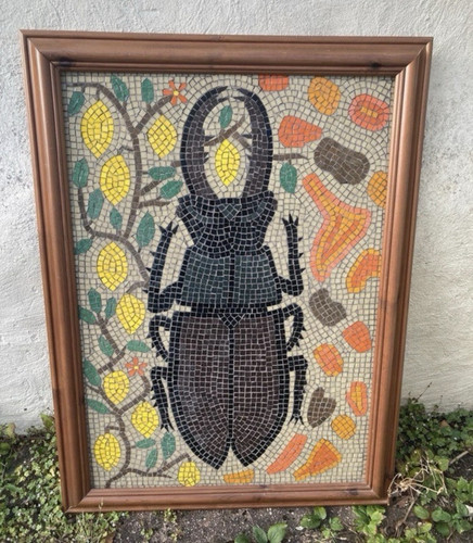 Stag beetle insect mosaic wall - stag,
