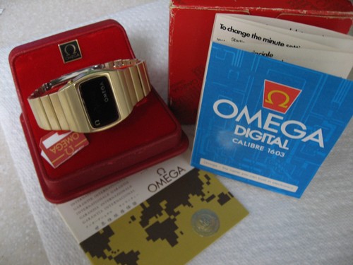 Omega led digital watch - led, gold