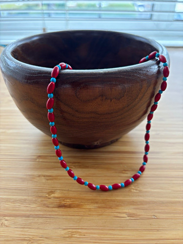 Red oval rice beads - oval,