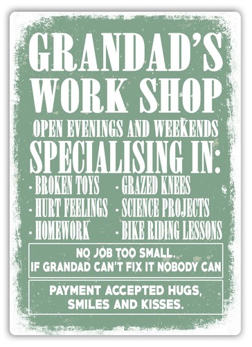 Metal wall sign - metal, grandad's