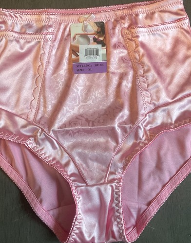 Vtg silky satin pink floral - satin,