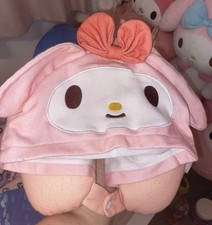 Japan Sanrio Travel U-shaped My Melody Hooded Neck Pillow w/ Microbeads