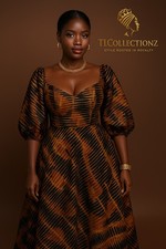 Adire Cotton Maxi Dress , Full Length African 100% , New, L/XL