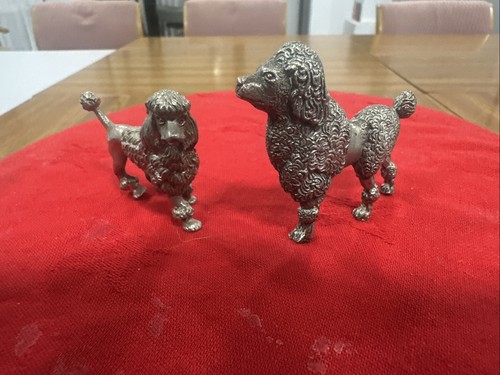 Plated metal poodles both - x,