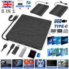 External CD/DVD ROM Drive Disc USB 3.0 Type-C Burner Reader Player PC Windows 11