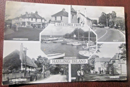 Hayling island multi view - island, rppc