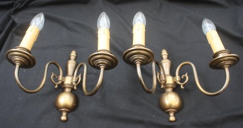 Vintage pair brass flemish - vintage,