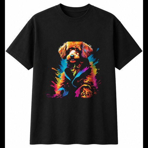 Colourful miniature poodle - colourful,