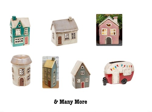 Village pottery tealight - village,