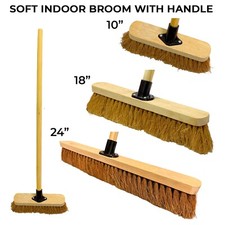 Soft Broom with Handle Indoor Outdoor Sweeping Brush for Cleaning Floor Sweeper