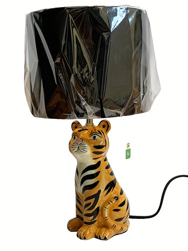 Funky ceramic tiger table lamp - ceramic,