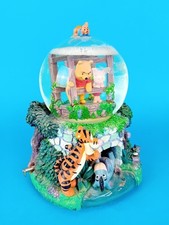 Vintage Retired Disney Winnie the Pooh Musical Snow Globe 1963 Poohsticks Game