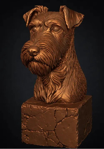 Airedale terrier bust - airedale,