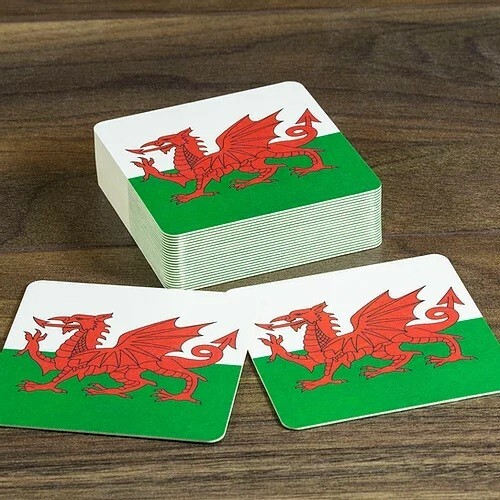 Wales flag beer mats - wales,