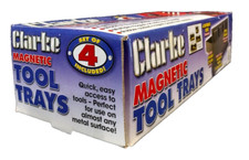 Clarke Magnetic Tool Trays, Set Of 4, Rubber Coated Magnets, 1" Deep, CTB200