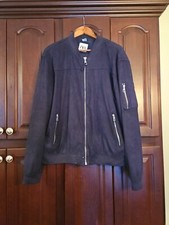 Zara men’s Black faux suede bomber jacket size XXL 