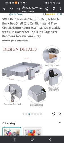 Bedside table grey - bedside,