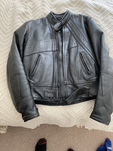 Black leather motorcycle - black,