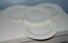 SET OF 4 Wedgwood Candlelight White Fluted Bone China 28cm 11" Dinner Plates