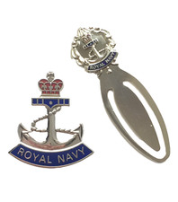Large Royal Navy Crown Anchor Badge & Anchor Navy Crown Military Bookmark - M002