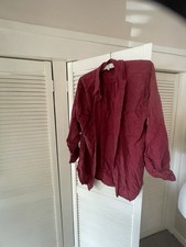 Tie Rack Pure Silk Long Sleeve Shirt In Burgundy Colour Size M