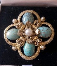 Rare Sphinx Faux Turquoise And
