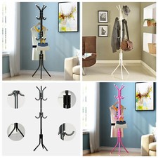 COAT STAND GARMENT RACK METAL COAT JACKET UMBRELLA HANGER STANDING HOOK RACK UK