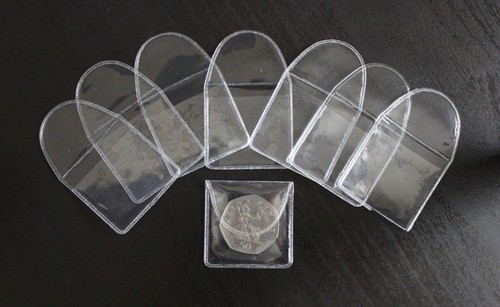 Clear plastic coin holders - clear,
