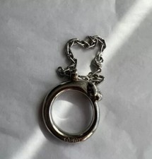 Cartier Panther Panthere Key Ring Bag Charm Key Chain Silver Metal