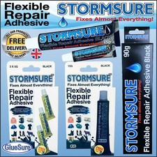 STORMSURE BLACK FLEXIBLE REPAIR ADHESIVE GLUE TENT WADERS RIPS HOLES BOOTS SHOE