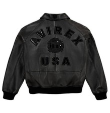 Men's Avirex Black USA Bomber