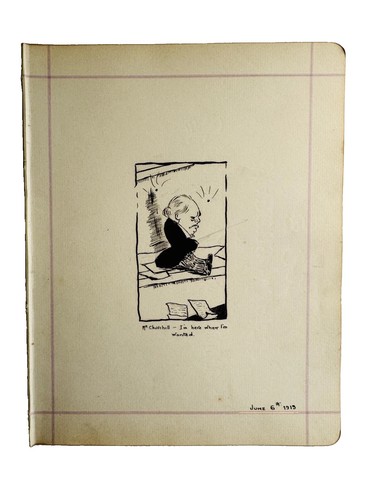 Antique ink caricature drawing - antique,