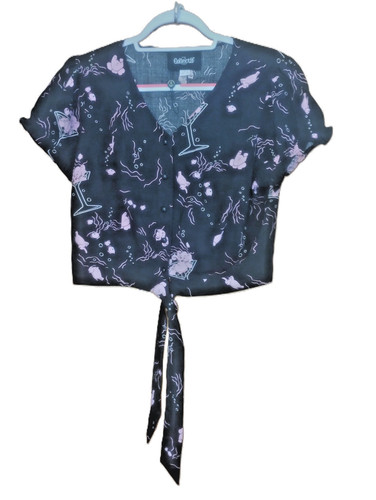 Collectif black crop tie - crop,