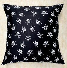 Skull & Cross Bone Pirate Cushion Cover Case fits 18"x18" 100% Cotton Halloween