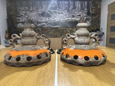 Pair of Unique Large Vintage FAT LAVA Pendant Lamps (34cm Diameter, 32cm High)