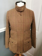 JOULES Field Jacket Coat 'Crop Tweed' Check Size 14  Ret £249