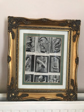 LARGE Vintage Ornate Gold Antique Style Swept Solid Wood Picture Frame