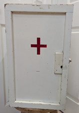 Vintage First Aid Cabinet Medicine Cupboard White Bathroom Chemist Prop Wooden