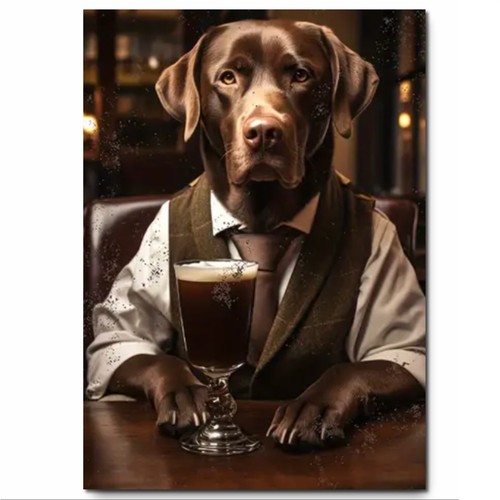Brown labrador dog barman - brown,