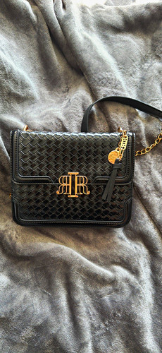 River island black woven faux - river,