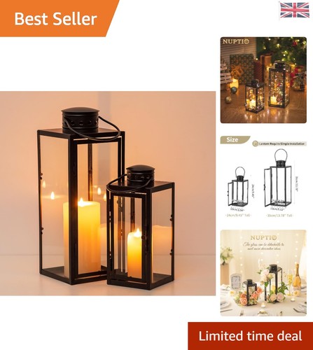 Elegant black outdoor candle - black,