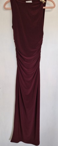 Quiz burgundy ruched maxi - burgundy,