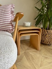 Late 20th century vintage retro bentwood plywood nest of tables