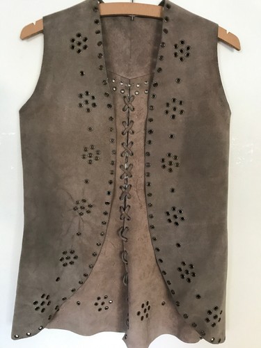 Vintage beige suede leather - vintage,