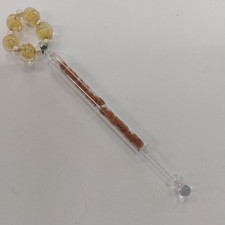 Vintage Glass Lace Bobbin with Mimosa From Madeira
