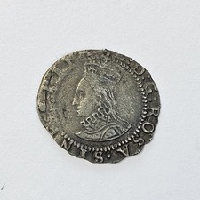 Elizabeth I Hammered Silver Penny. Bell Mintmark. Bust 5B